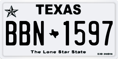TX license plate BBN1597
