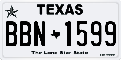 TX license plate BBN1599