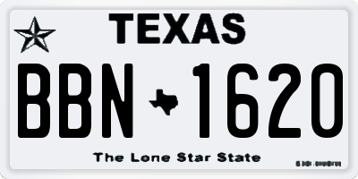 TX license plate BBN1620