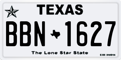TX license plate BBN1627