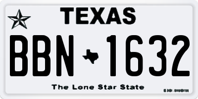 TX license plate BBN1632