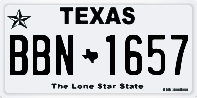 TX license plate BBN1657