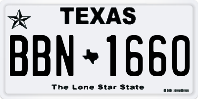 TX license plate BBN1660