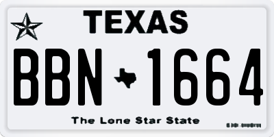 TX license plate BBN1664