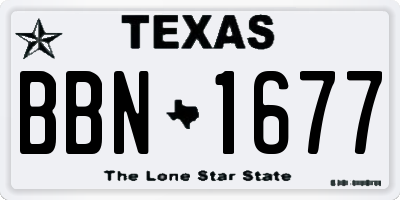 TX license plate BBN1677