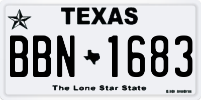 TX license plate BBN1683