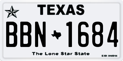 TX license plate BBN1684