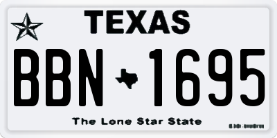 TX license plate BBN1695