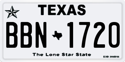 TX license plate BBN1720
