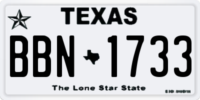 TX license plate BBN1733