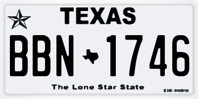 TX license plate BBN1746