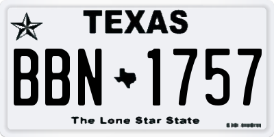 TX license plate BBN1757