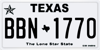 TX license plate BBN1770