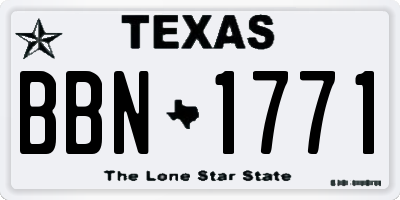 TX license plate BBN1771