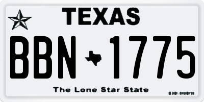 TX license plate BBN1775