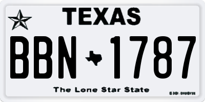 TX license plate BBN1787