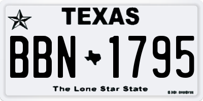 TX license plate BBN1795