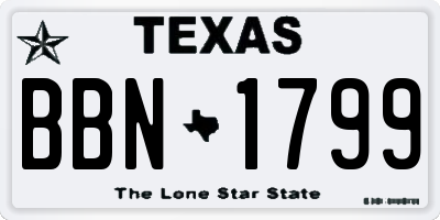 TX license plate BBN1799