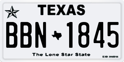 TX license plate BBN1845