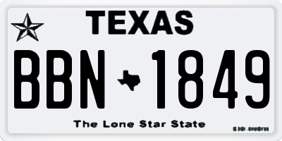 TX license plate BBN1849