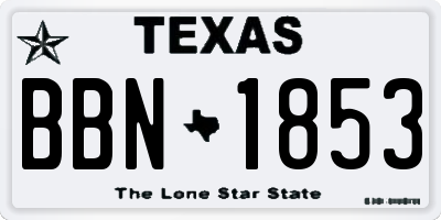 TX license plate BBN1853