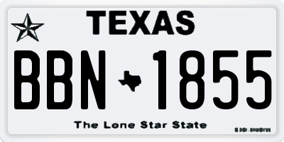 TX license plate BBN1855