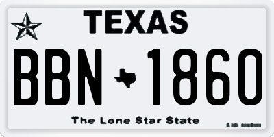 TX license plate BBN1860