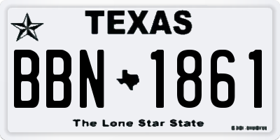 TX license plate BBN1861