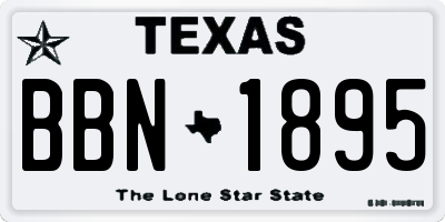 TX license plate BBN1895