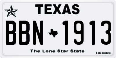 TX license plate BBN1913