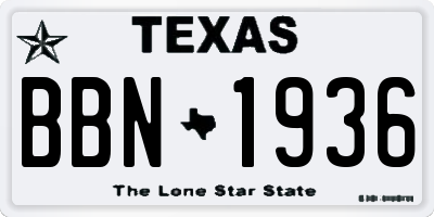 TX license plate BBN1936