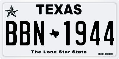 TX license plate BBN1944