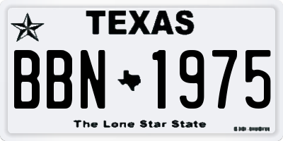 TX license plate BBN1975
