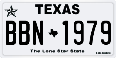TX license plate BBN1979