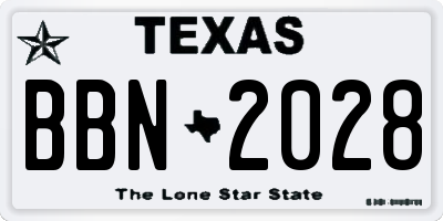 TX license plate BBN2028