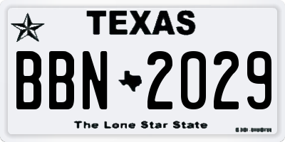 TX license plate BBN2029