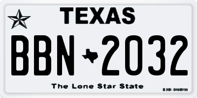 TX license plate BBN2032