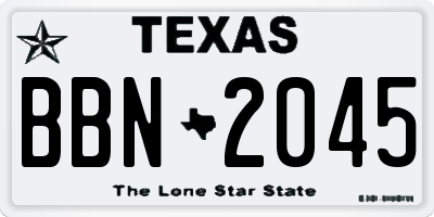 TX license plate BBN2045