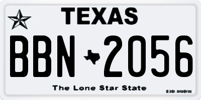 TX license plate BBN2056