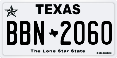 TX license plate BBN2060