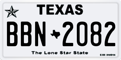 TX license plate BBN2082