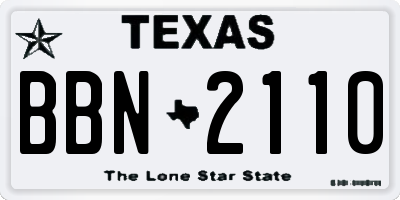 TX license plate BBN2110