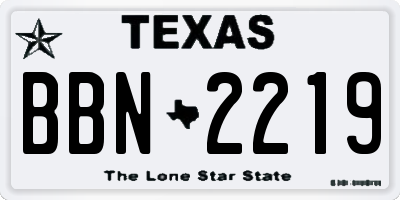 TX license plate BBN2219