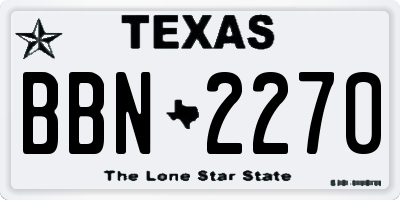 TX license plate BBN2270