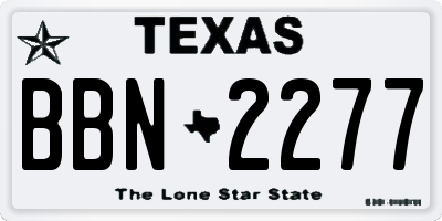 TX license plate BBN2277