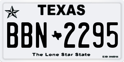 TX license plate BBN2295