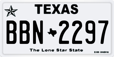 TX license plate BBN2297