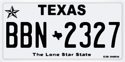TX license plate BBN2327
