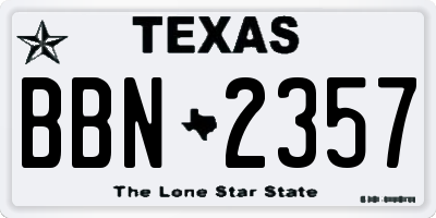 TX license plate BBN2357
