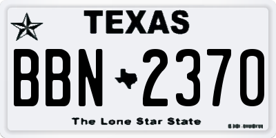 TX license plate BBN2370